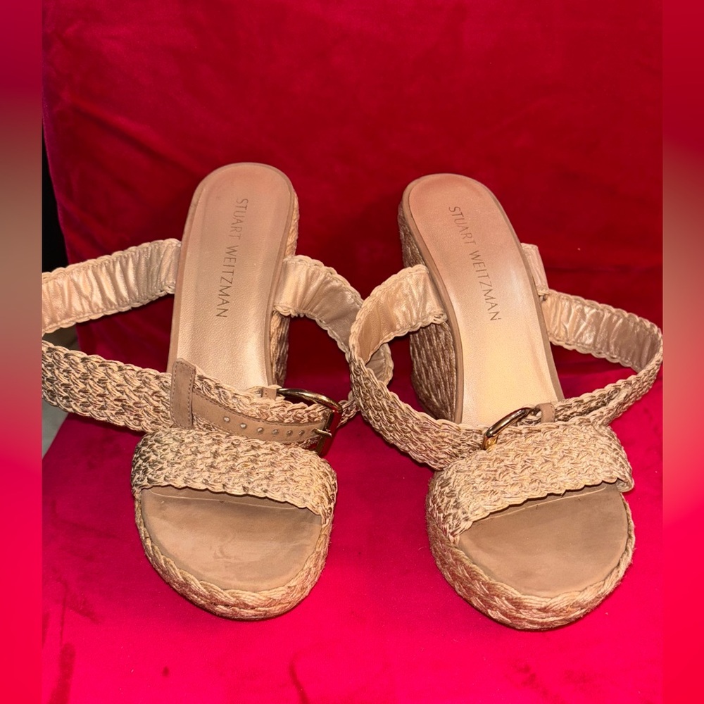 Stuart Weitzman Alex Gilt Crochet